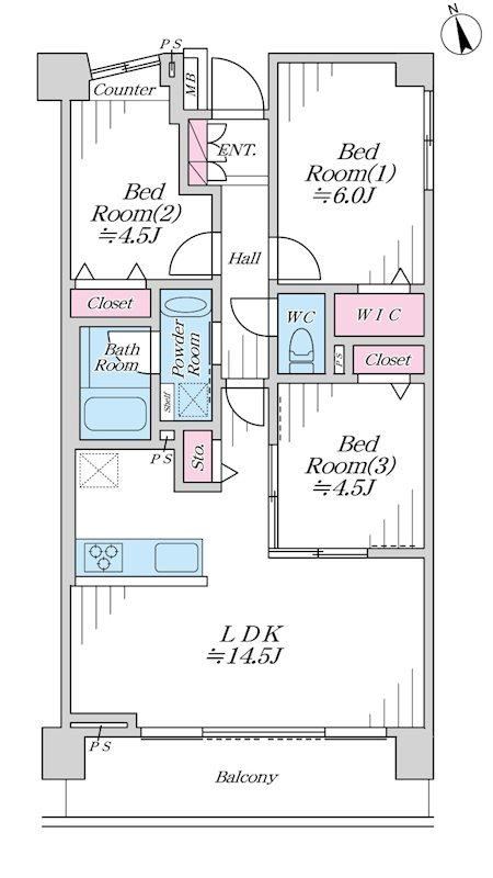 3LDK apartment in Nakahara Ward, Kawasaki, Kanagawa - Photo 1