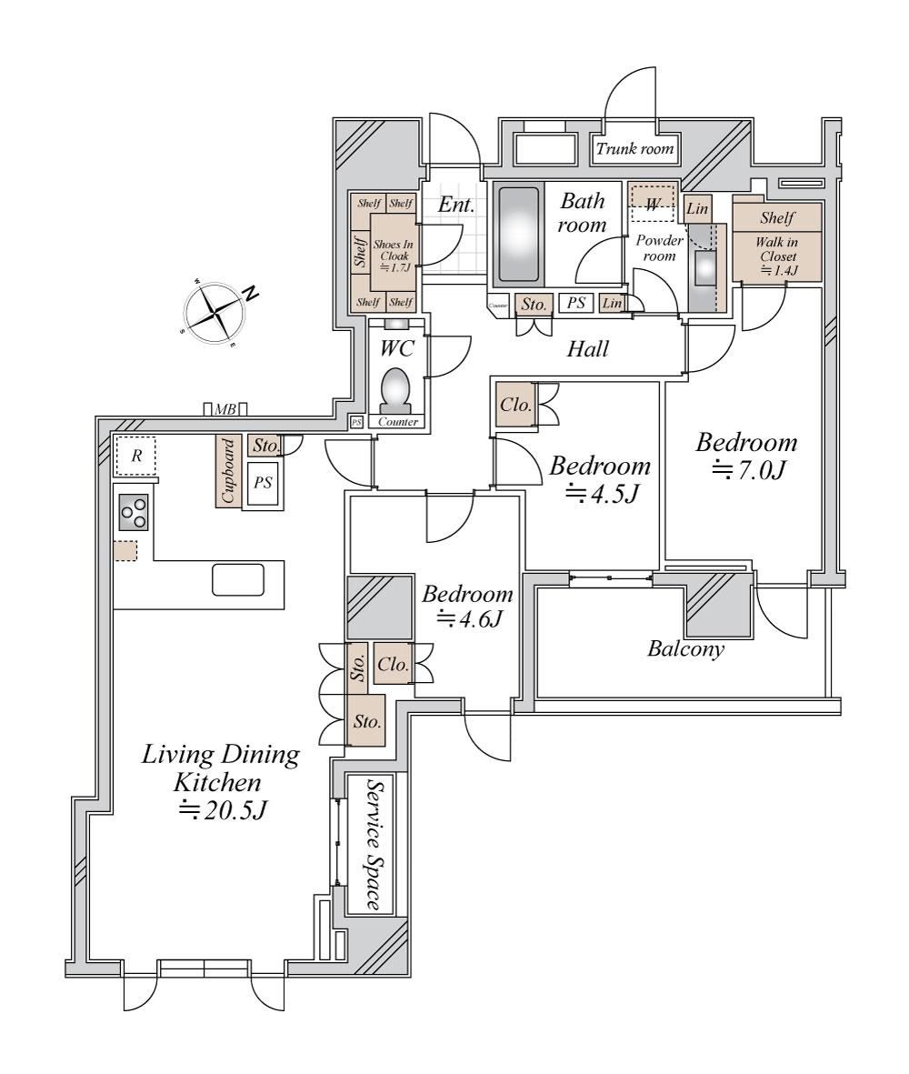 3LDK apartment in Ota Ward, Tokyo - Photo 1
