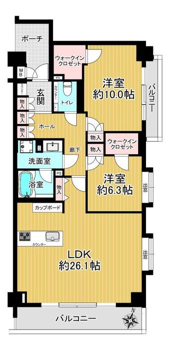 2LDK apartment in Higashiyama Ward