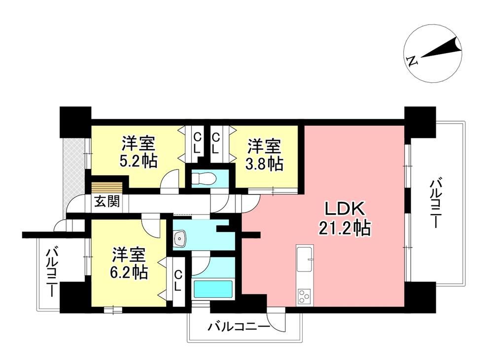 3LDK apartment in Toyota, Aichi - Photo 1