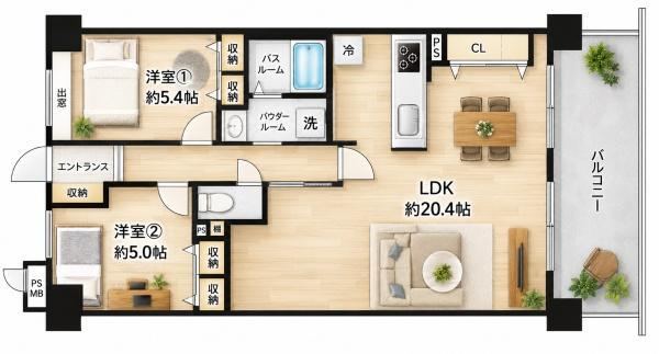 2LDK apartment in Matsubara, Osaka - Photo 1