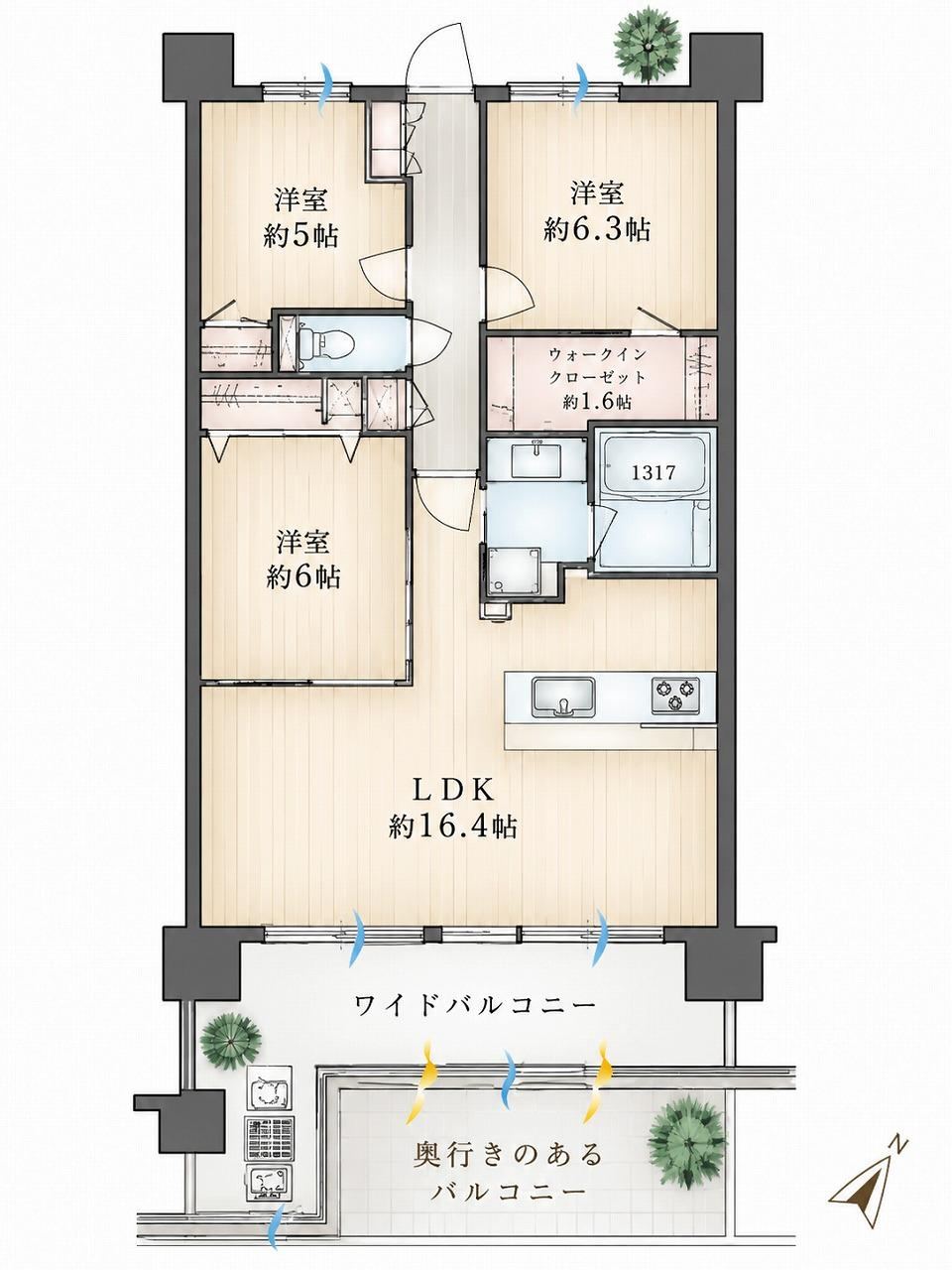 3LDK apartment in Tsuzuki Ward, Yokohama, Kanagawa - Photo 1