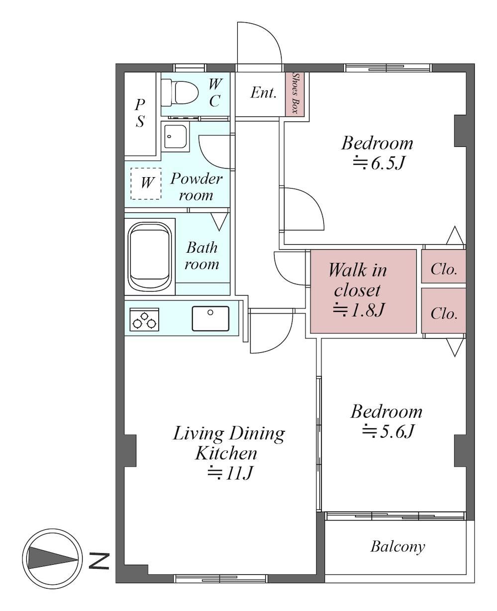 2LDK+S apartment in Nishinomiya, Hyogo - Photo 1
