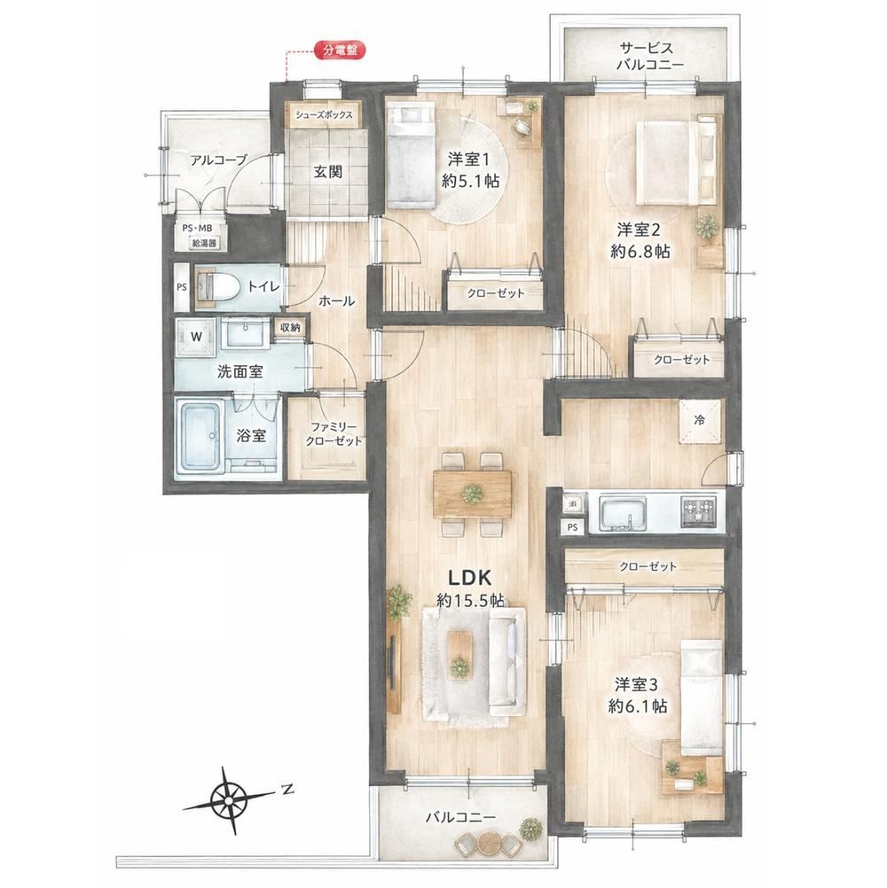 3LDK apartment in Aoba Ward, Sendai, Miyagi - Photo 1
