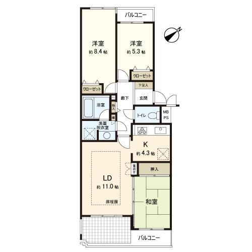 3LDK apartment in Hanamigawa Ward, Chiba - Photo 1