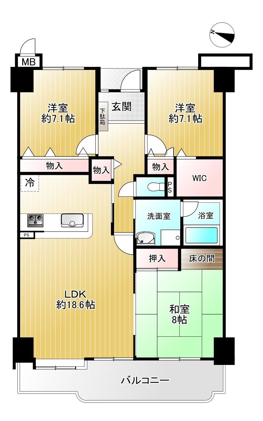 3LDK apartment in Takatsuki, Osaka - Photo 1