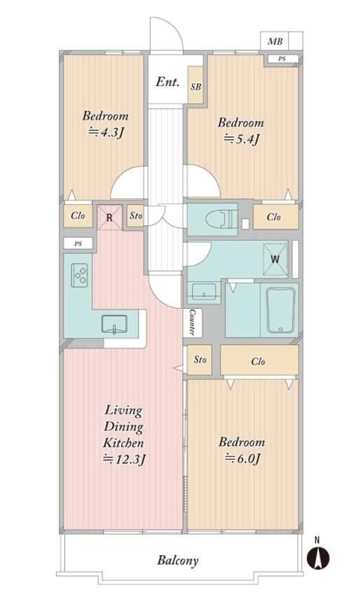 3LDK apartment in Misato, Saitama - Photo 1