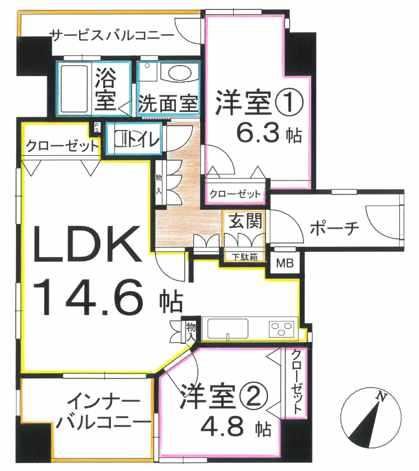 2LDK apartment in Nagata Ward, Kobe, Hyogo - Photo 1