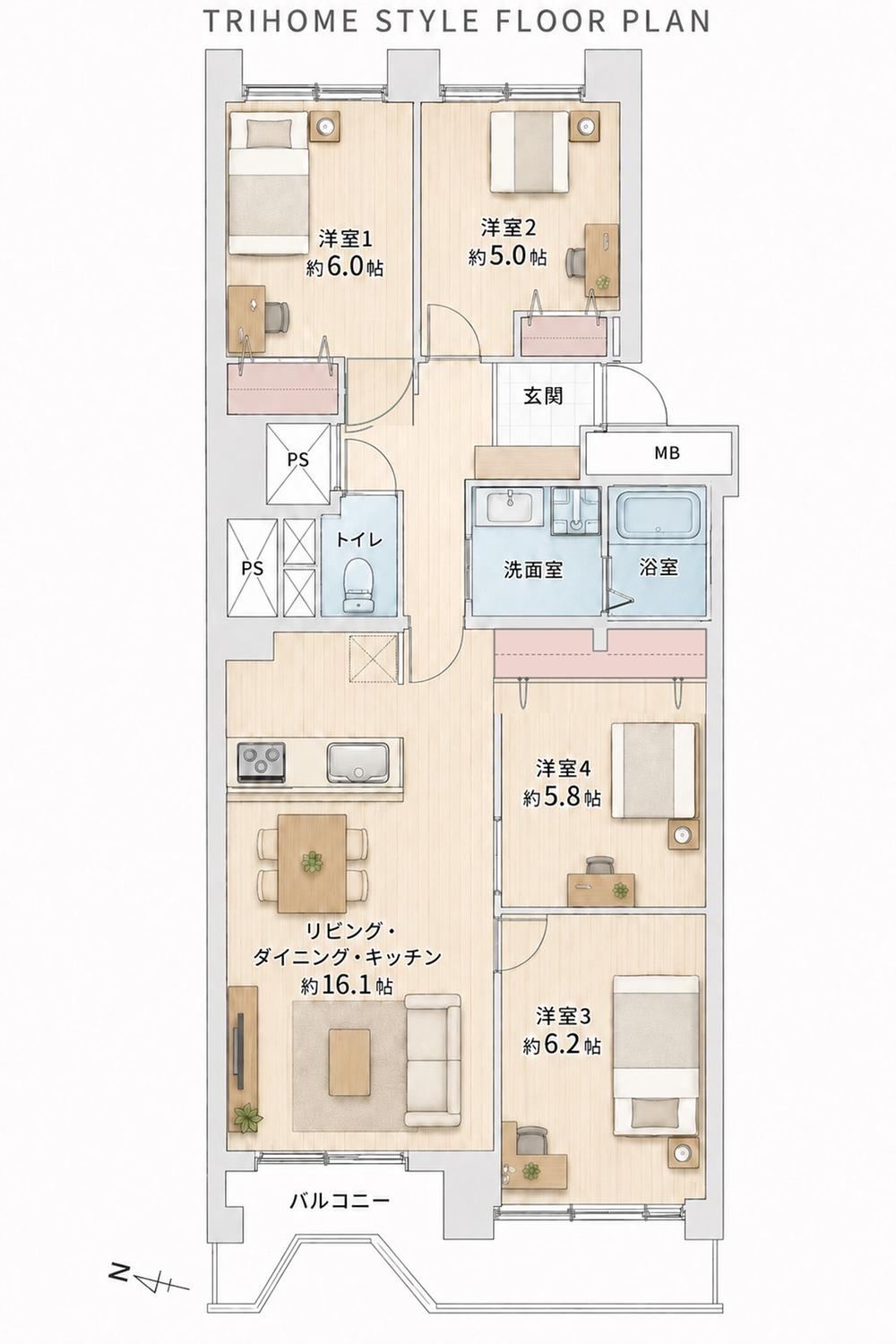 4LDK apartment in Chuo Ward, Sapporo, Hokkaido - Photo 1