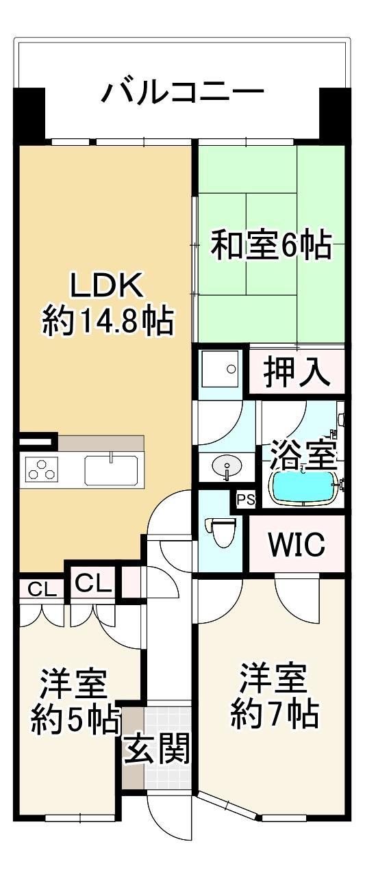 3LDK apartment in Nishi Ward, Sakai, Osaka - Photo 1