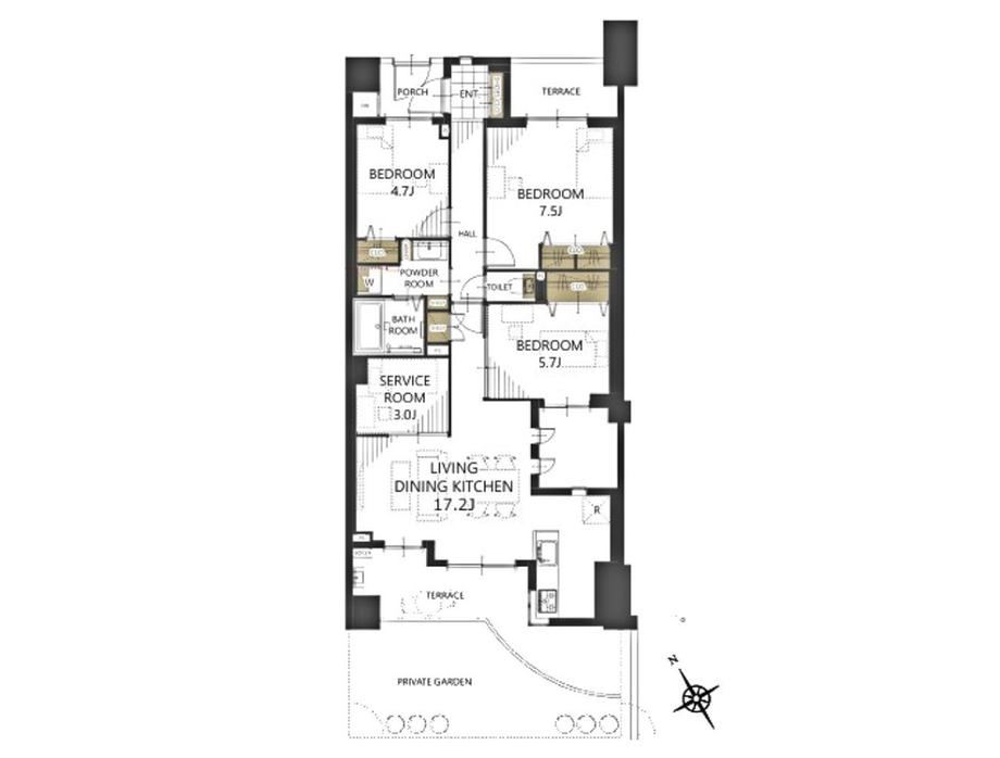 3LDK+S apartment in Koshigaya, Saitama - Photo 1