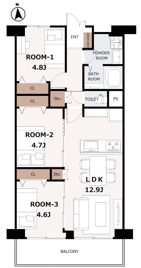 3LDK apartment in Nerima Ward, Tokyo - Photo 1