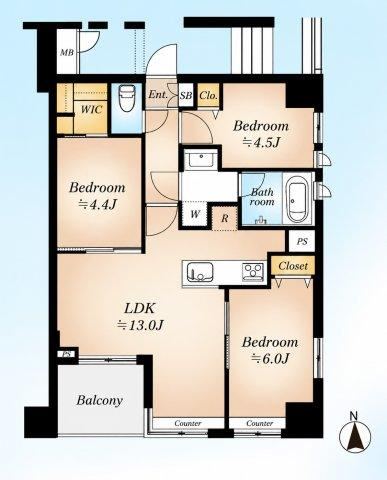3LDK apartment in Ota Ward, Tokyo - Photo 1