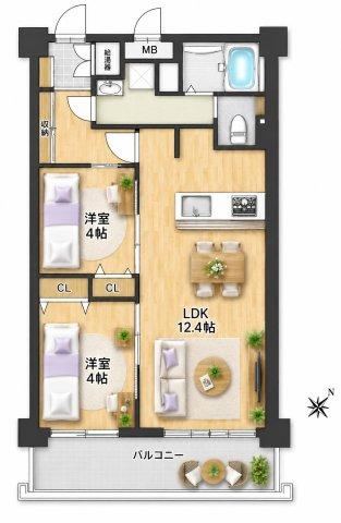2LDK apartment in Hakata Ward, Fukuoka - Photo 1
