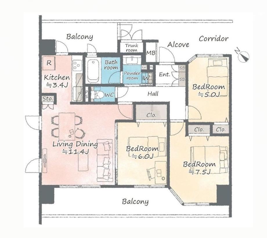 3LDK apartment in Kashiwa, Chiba - Photo 1