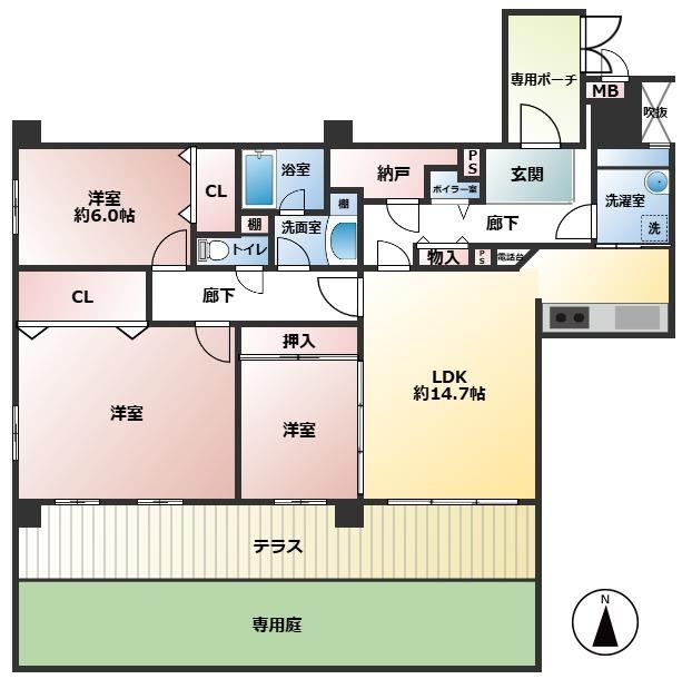 3LDK apartment in Nishinomiya, Hyogo - Photo 1