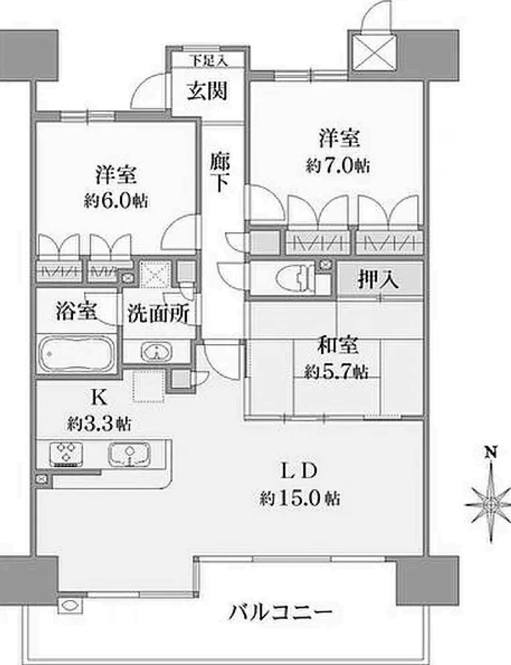 3LDK apartment in Iwakura, Aichi - Photo 1
