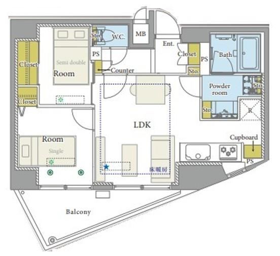 2LDK apartment in Minato Ward, Tokyo - Photo 1