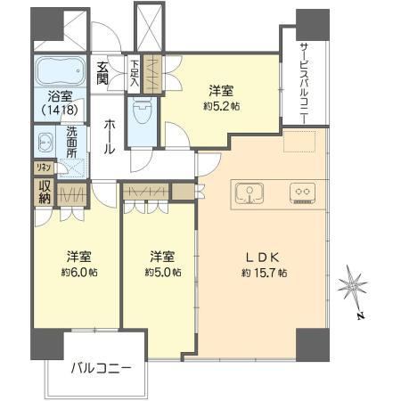 3LDK apartment in Kita Ward, Osaka - Photo 1