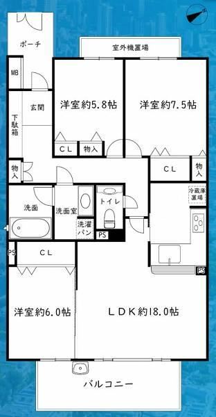 3LDK apartment in Higashinada Ward, Kobe, Hyogo - Photo 1