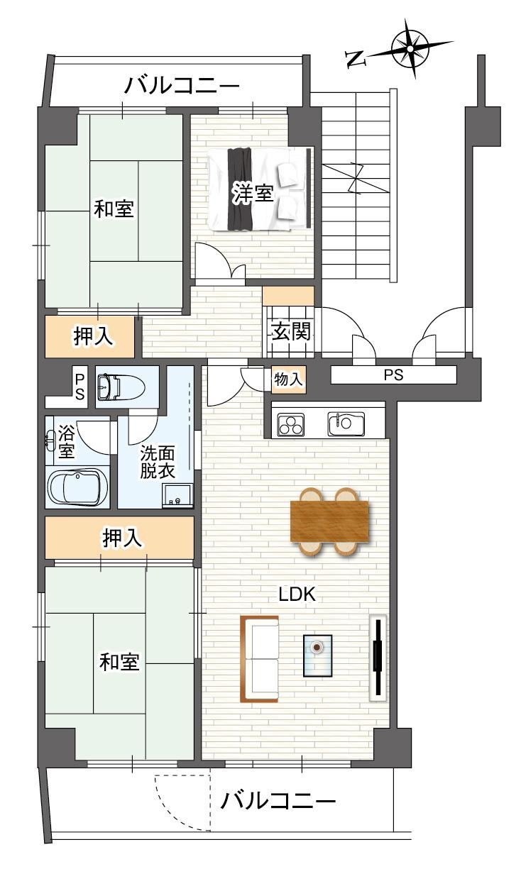 3LDK apartment in Yao, Osaka - Photo 1