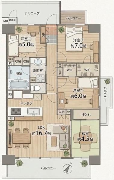 4LDK apartment in Yamashina Ward, Kyoto - Photo 1