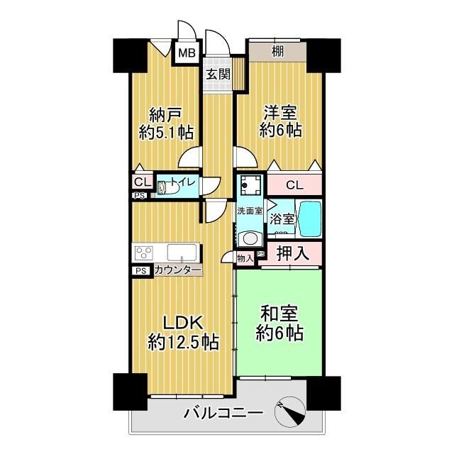 2LDK+S apartment in Izumisano, Osaka - Photo 1