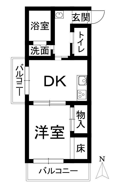 1DK apartment in Matsuyama, Ehime - Photo 1