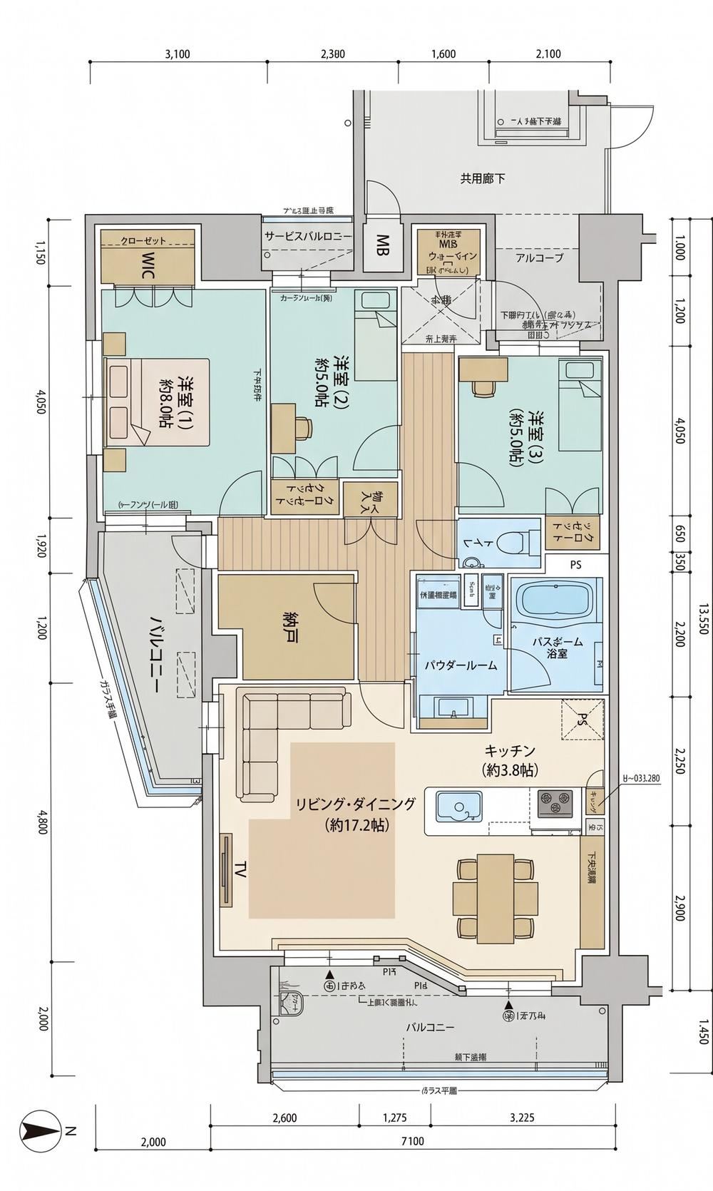 3LDK+S apartment in Nishi Ward, Kumamoto - Photo 1