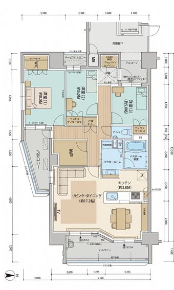 3LDK+S apartment in Nishi Ward