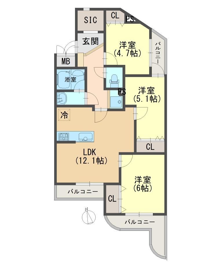 3LDK apartment in Takatsuki, Osaka - Photo 1