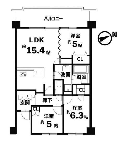 3LDK apartment in Kohoku Ward, Yokohama, Kanagawa - Photo 1