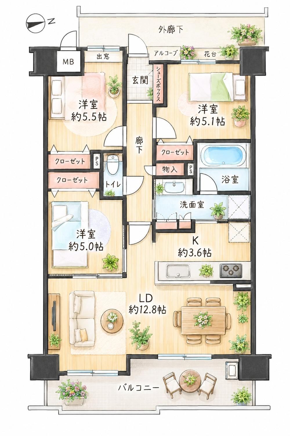 3LDK apartment in Takarazuka, Hyogo - Photo 1