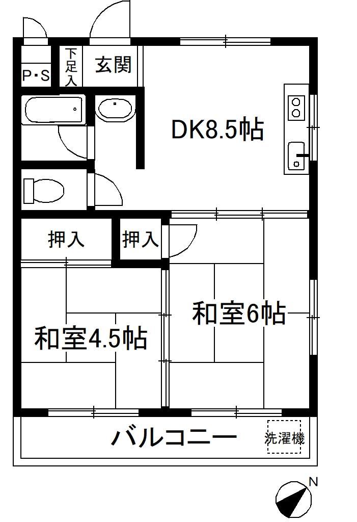 2DK apartment in Suruga Ward, Shizuoka - Photo 1