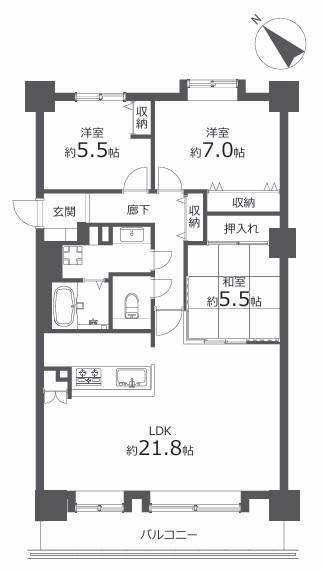 3LDK apartment in Shiroishi Ward, Sapporo, Hokkaido - Photo 1