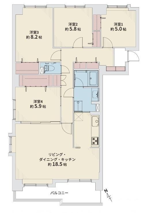 4LDK apartment in Shiroishi Ward, Sapporo, Hokkaido - Photo 1