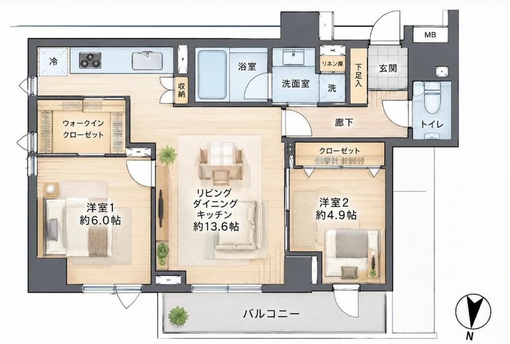 2LDK apartment in Chiyoda Ward, Tokyo - Photo 1