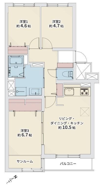 3LDK apartment in Nishi Ward, Sapporo, Hokkaido - Photo 1
