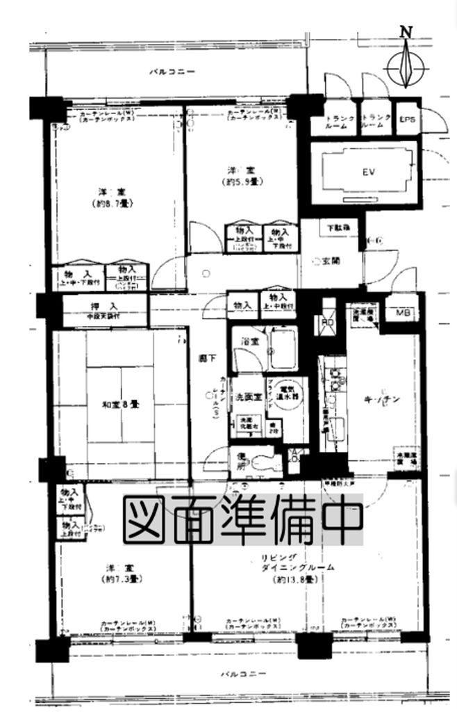 4LDK apartment in Funabashi, Chiba - Photo 1