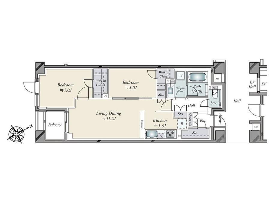 2LDK apartment in Minato Ward, Tokyo - Photo 1