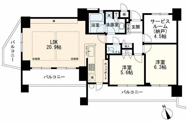 2LDK+S apartment in Shinagawa Ward, Tokyo - Photo 1