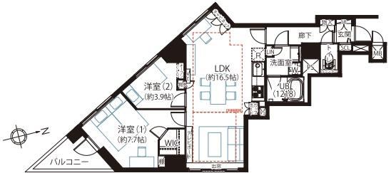 2LDK apartment in Shinjuku Ward, Tokyo - Photo 1