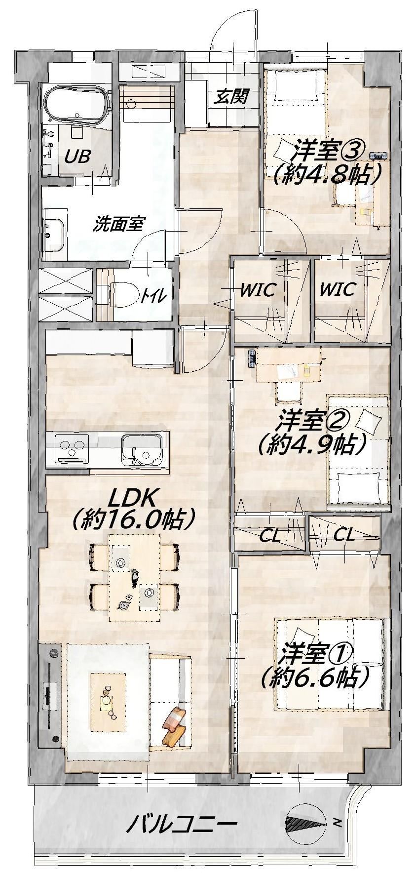 3LDK apartment in Nishinomiya, Hyogo - Photo 1