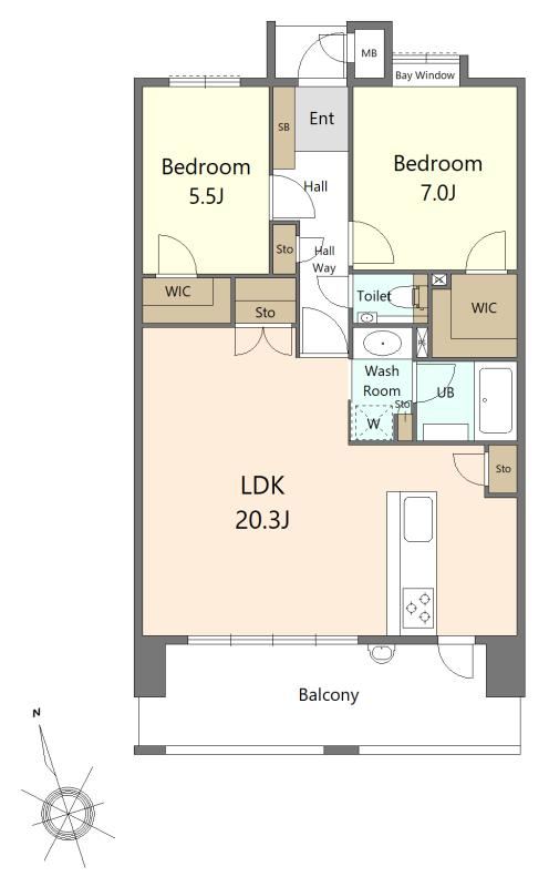 2LDK apartment in Yahatahigashi Ward, Kitakyushu, Fukuoka - Photo 1