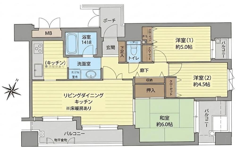 3LDK apartment in Chuo Ward, Kobe, Hyogo - Photo 1