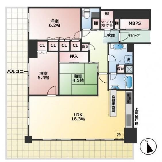 3LDK apartment in Chuo Ward, Kobe, Hyogo - Photo 1