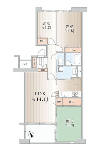 3LDK apartment in Abiko