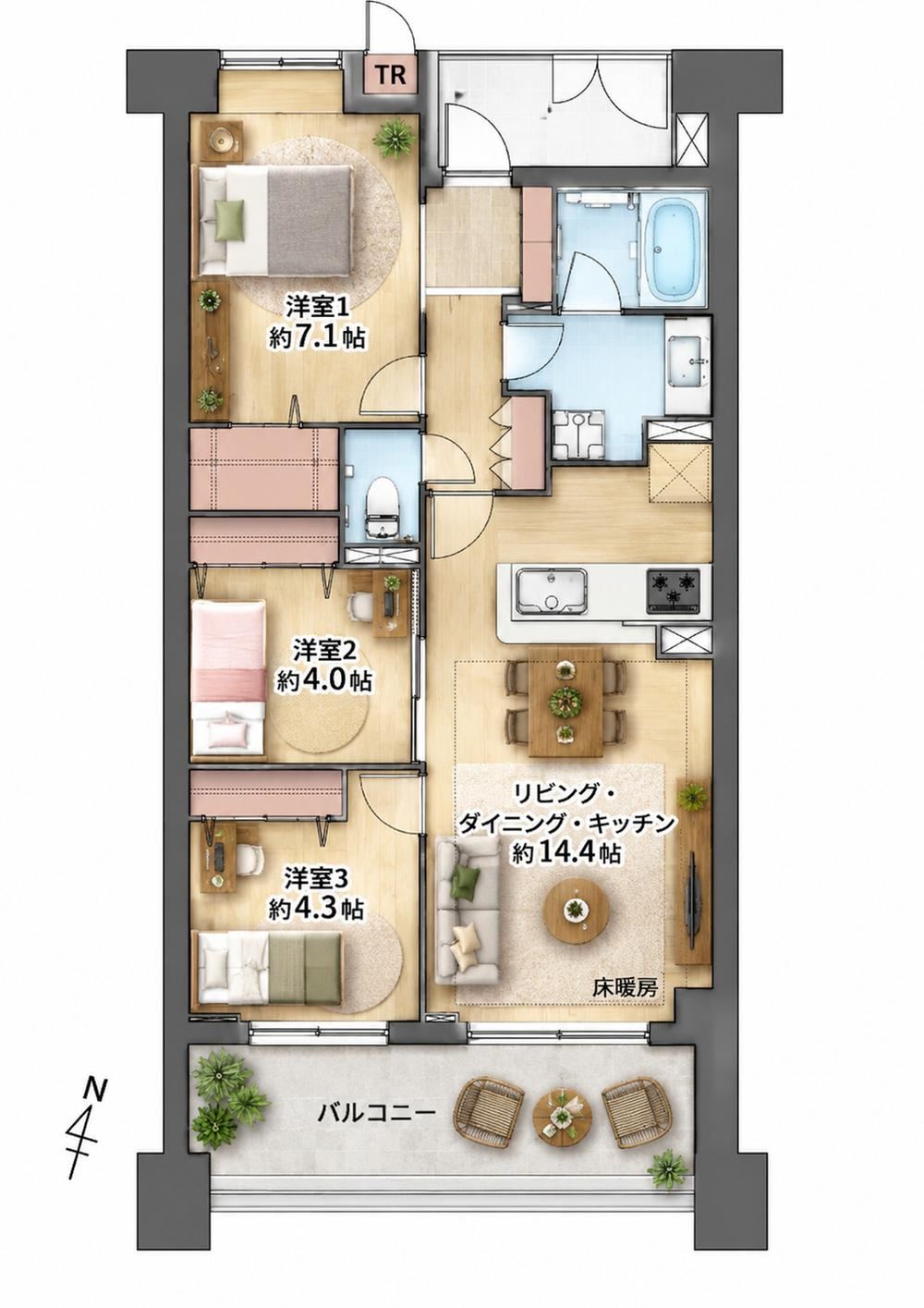 3LDK apartment in Takatsu Ward, Kawasaki, Kanagawa - Photo 1