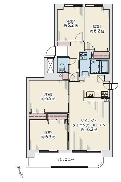 4LDK apartment in Shiroishi Ward, Sapporo, Hokkaido - Photo 1