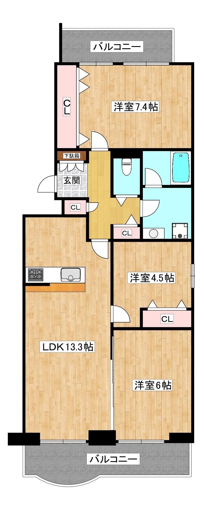 3LDK apartment in Nishinomiya, Hyogo - Photo 1